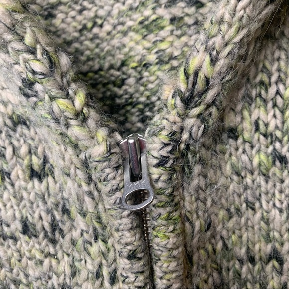 Wilfred Free Aritzia Marled Green Full Zip Wool Blend Alpaca Cardigan Sweater - Picture 4 of 8